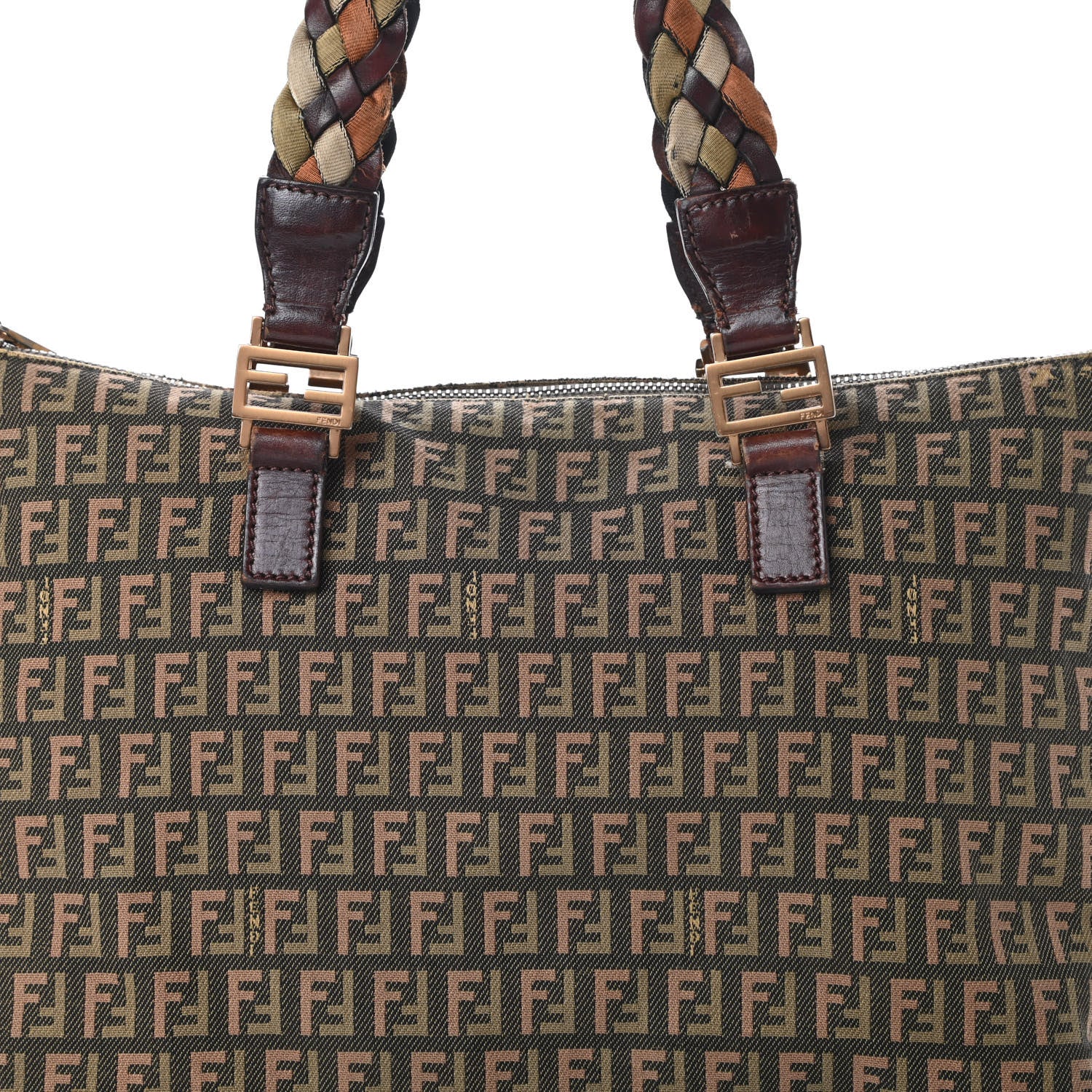 Fendi Zucchino Braided Roll Tote Multicolor 8 of 21