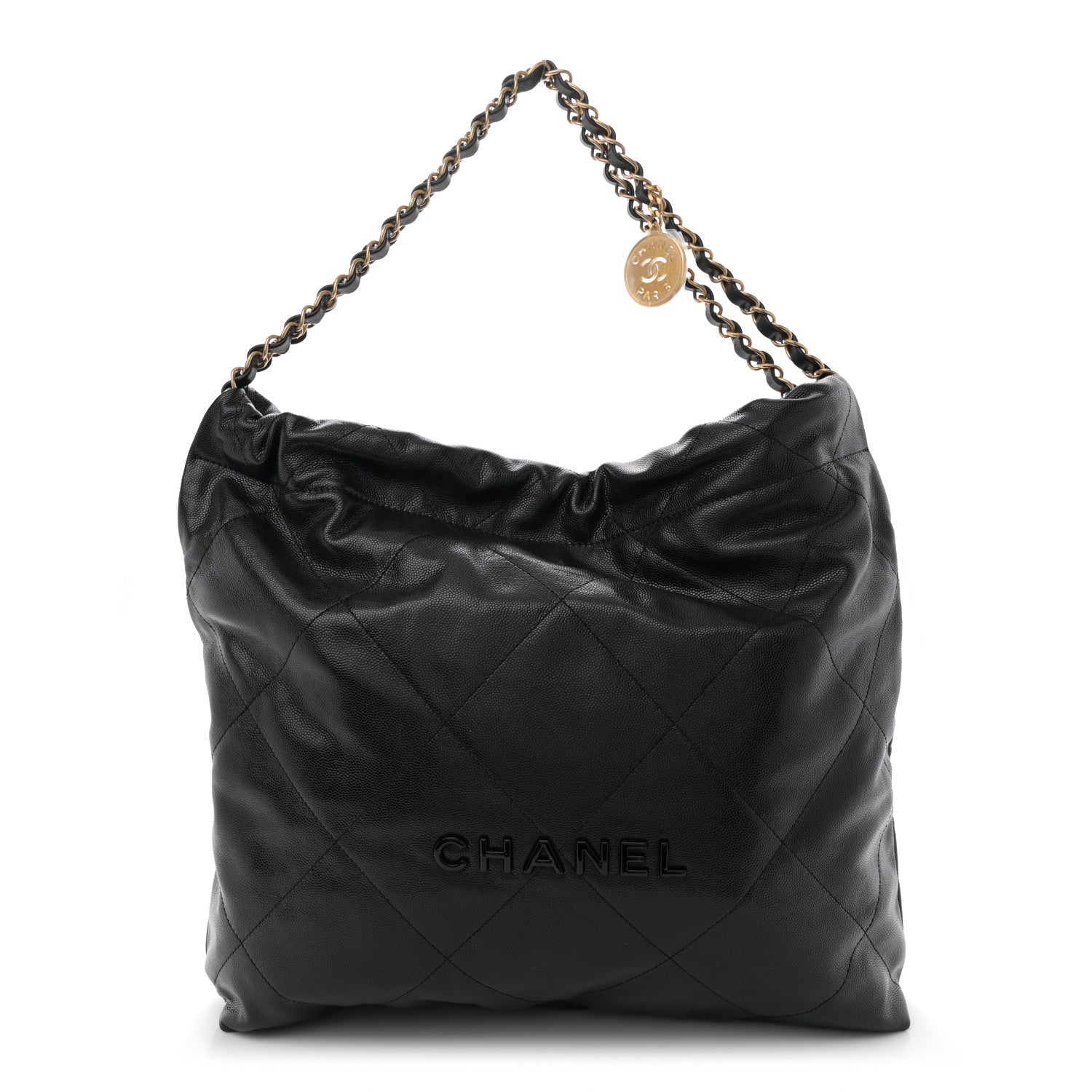 Chanel Shiny Caviar Quilted Monochrome Chanel 22 Black 1 of 11
