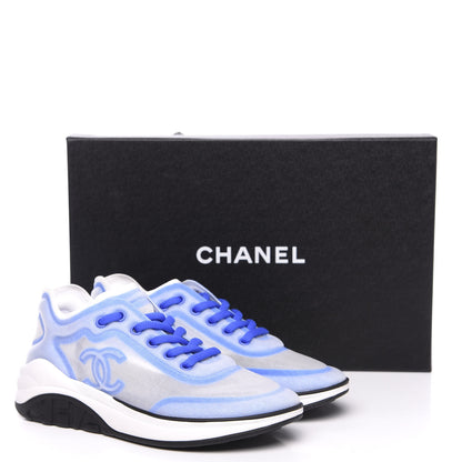 Chanel Lycra Fabric Womens CC Sneakers 35 Blue 8 of 8