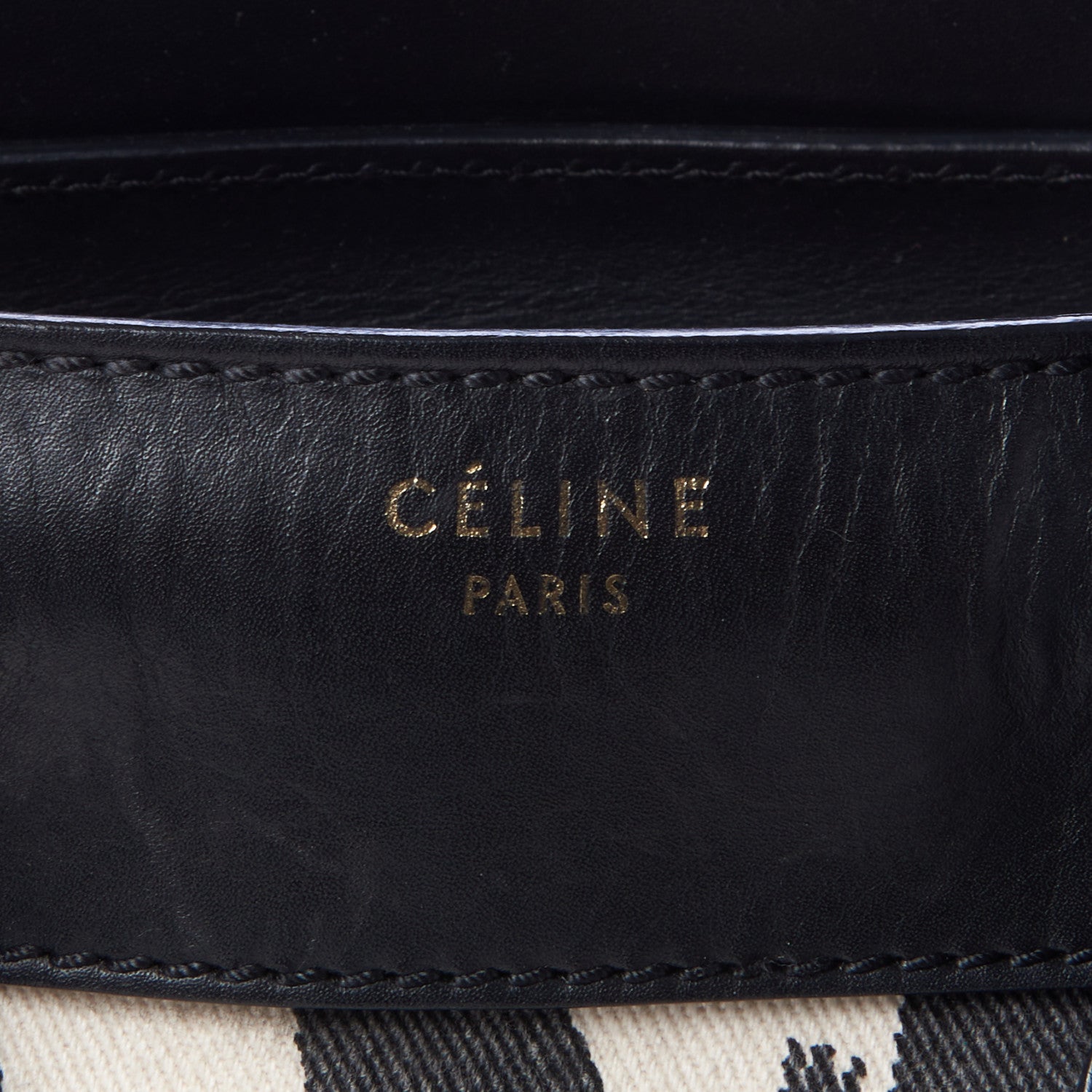 Celine Canvas Smooth Calfskin Leopard Print Mini Luggage Black 7 of 8