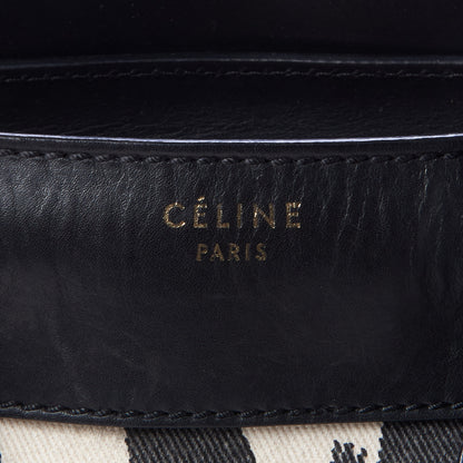Celine Canvas Smooth Calfskin Leopard Print Mini Luggage Black 7 of 8