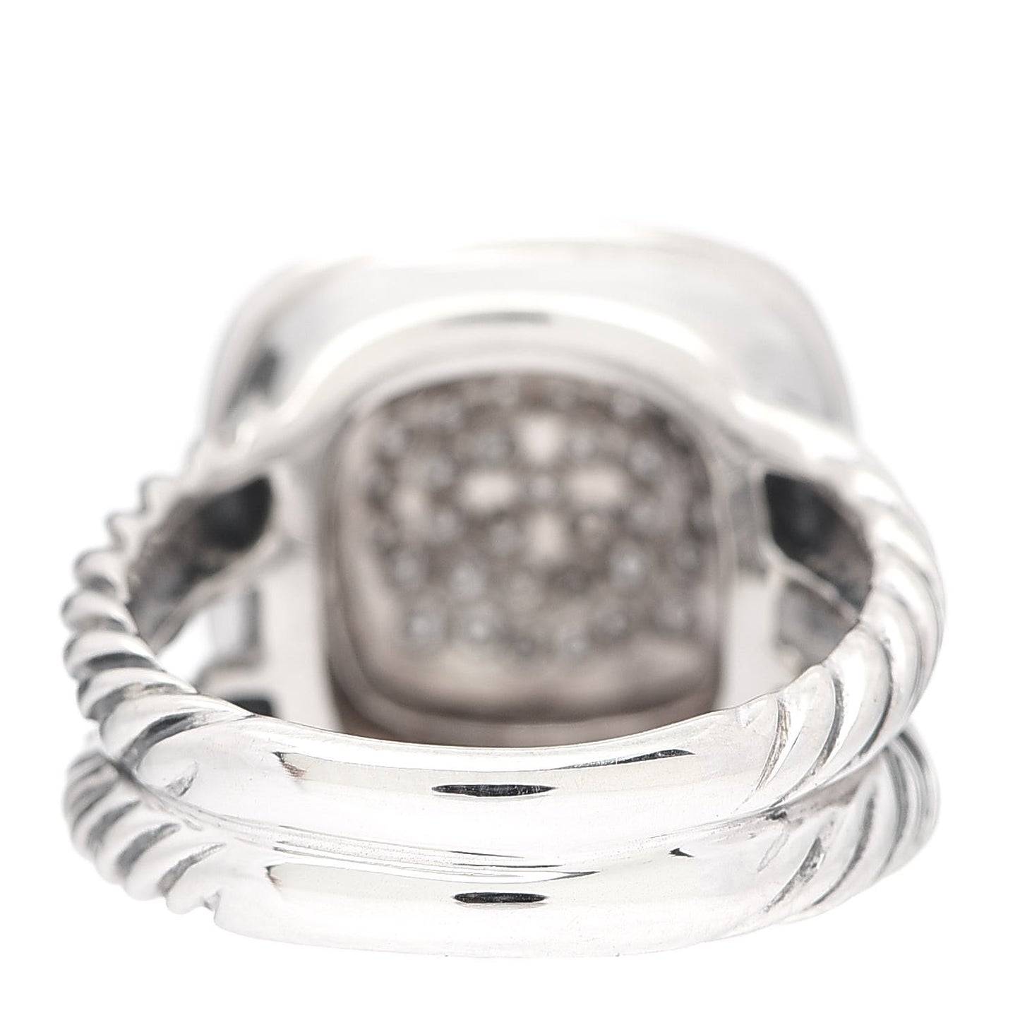 Sterling Silver Diamond 11mm Albion Pave Ring 52 6