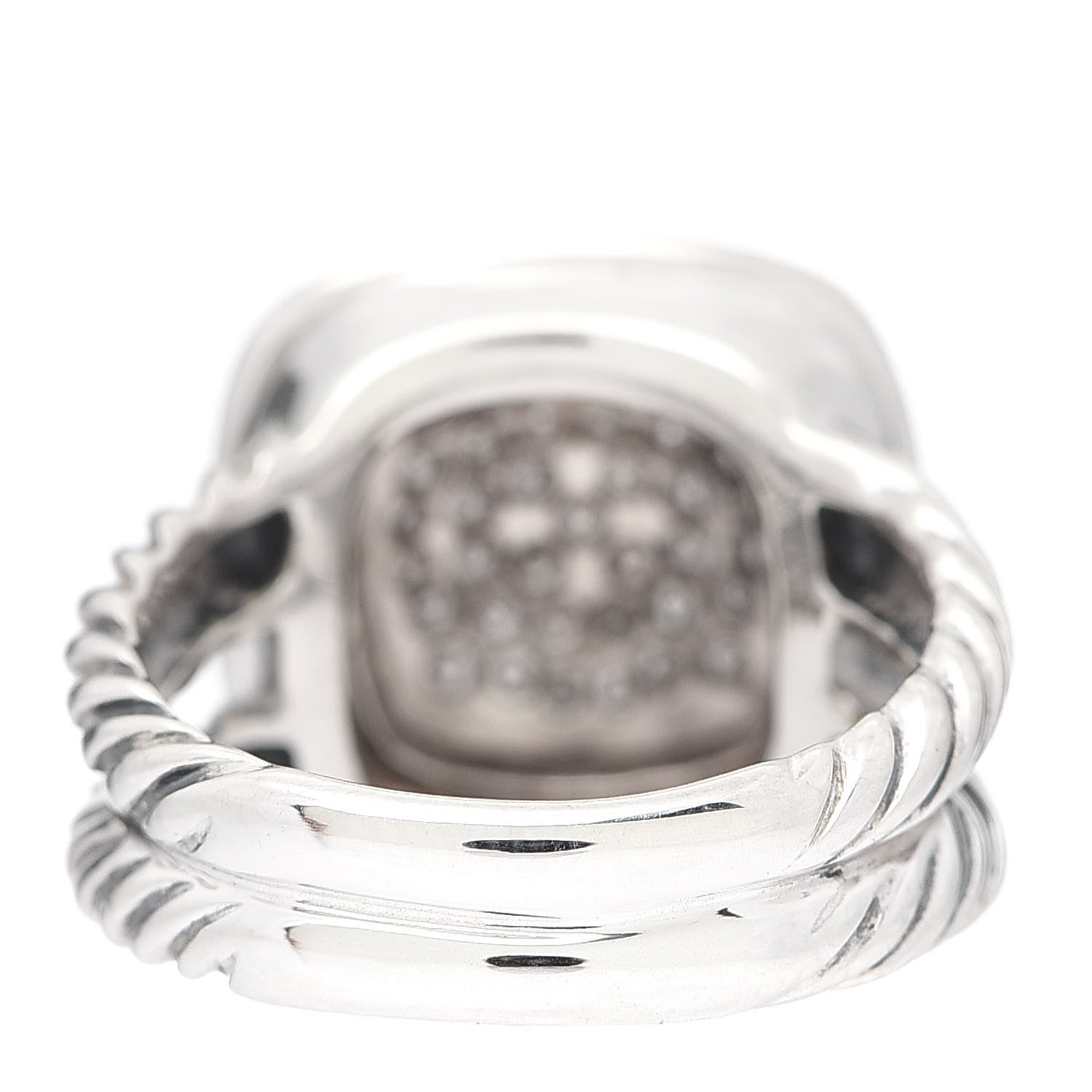 David Yurman Sterling Silver Diamond 11mm Albion Pave Ring 52 6 3 of 4