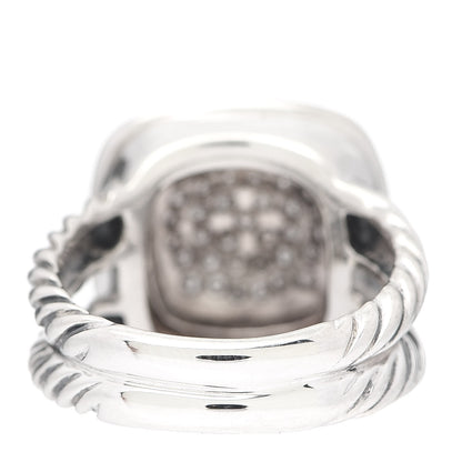 David Yurman Sterling Silver Diamond 11mm Albion Pave Ring 52 6 3 of 4