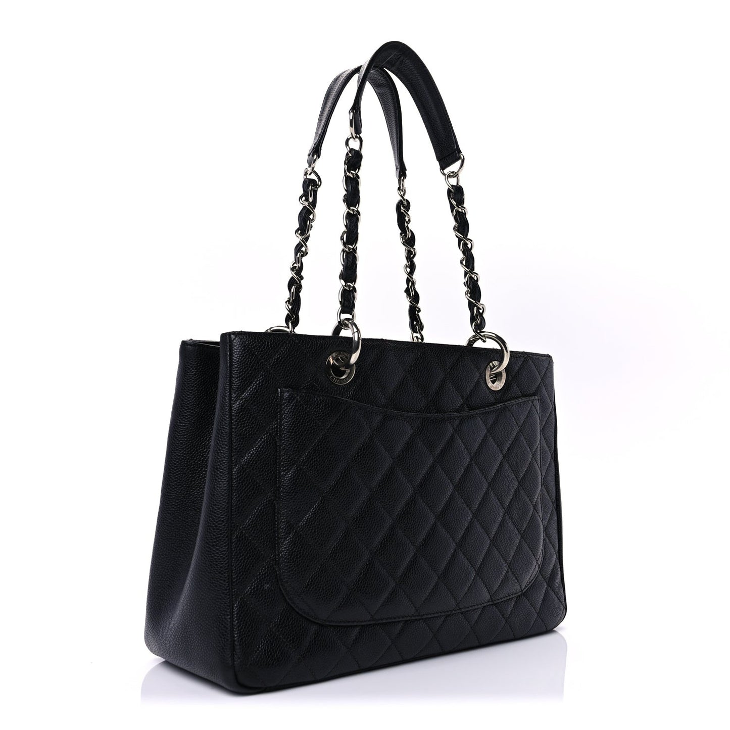Caviar Quilted Grand Shopping Tote GST Black