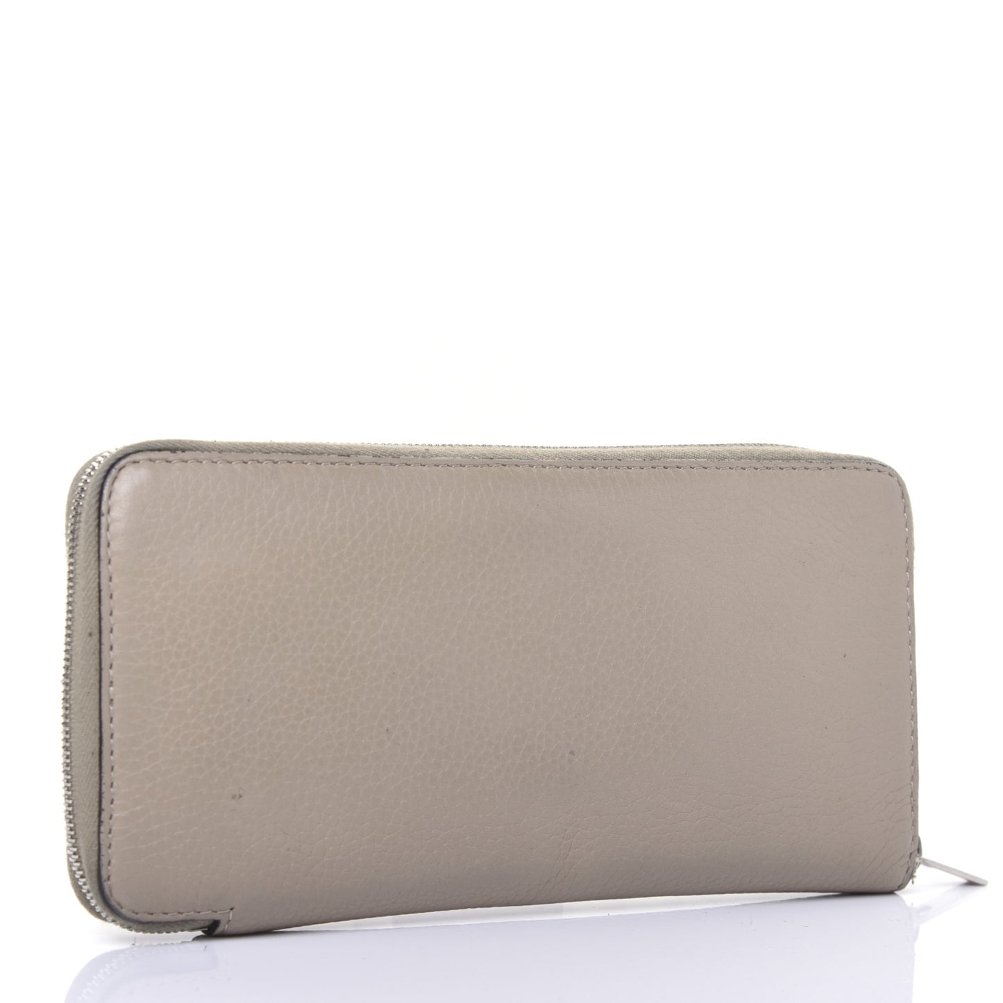 Drummed Calfskin Zip Around Organizer Wallet Dune