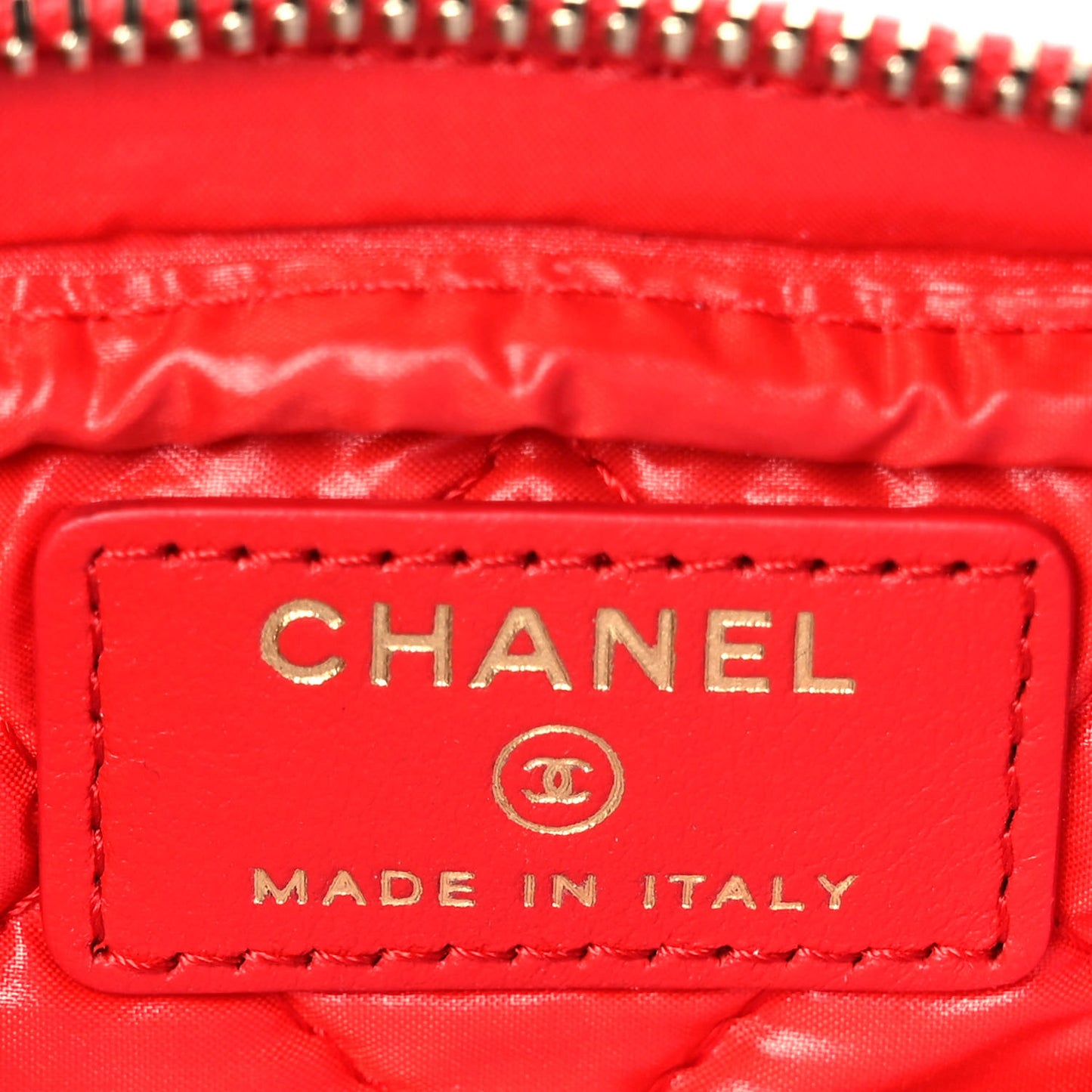 Patent Quilted Small Curvy Pouch Cosmetic Case Red