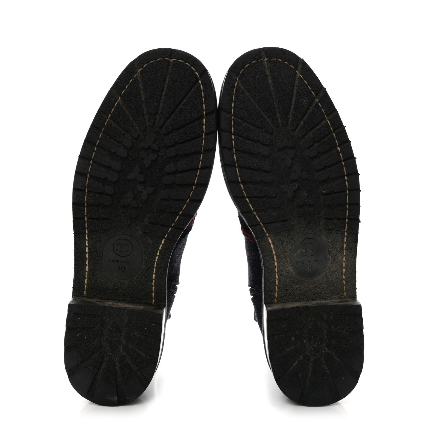 Tweed CC Short Boots 40 Bleu Fonce