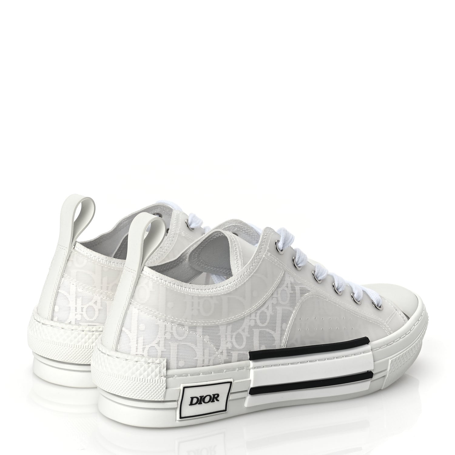 Christian Dior Technical Canvas Oblique Oblique Mens B23 Low Top Sneakers 40 White 5 of 9