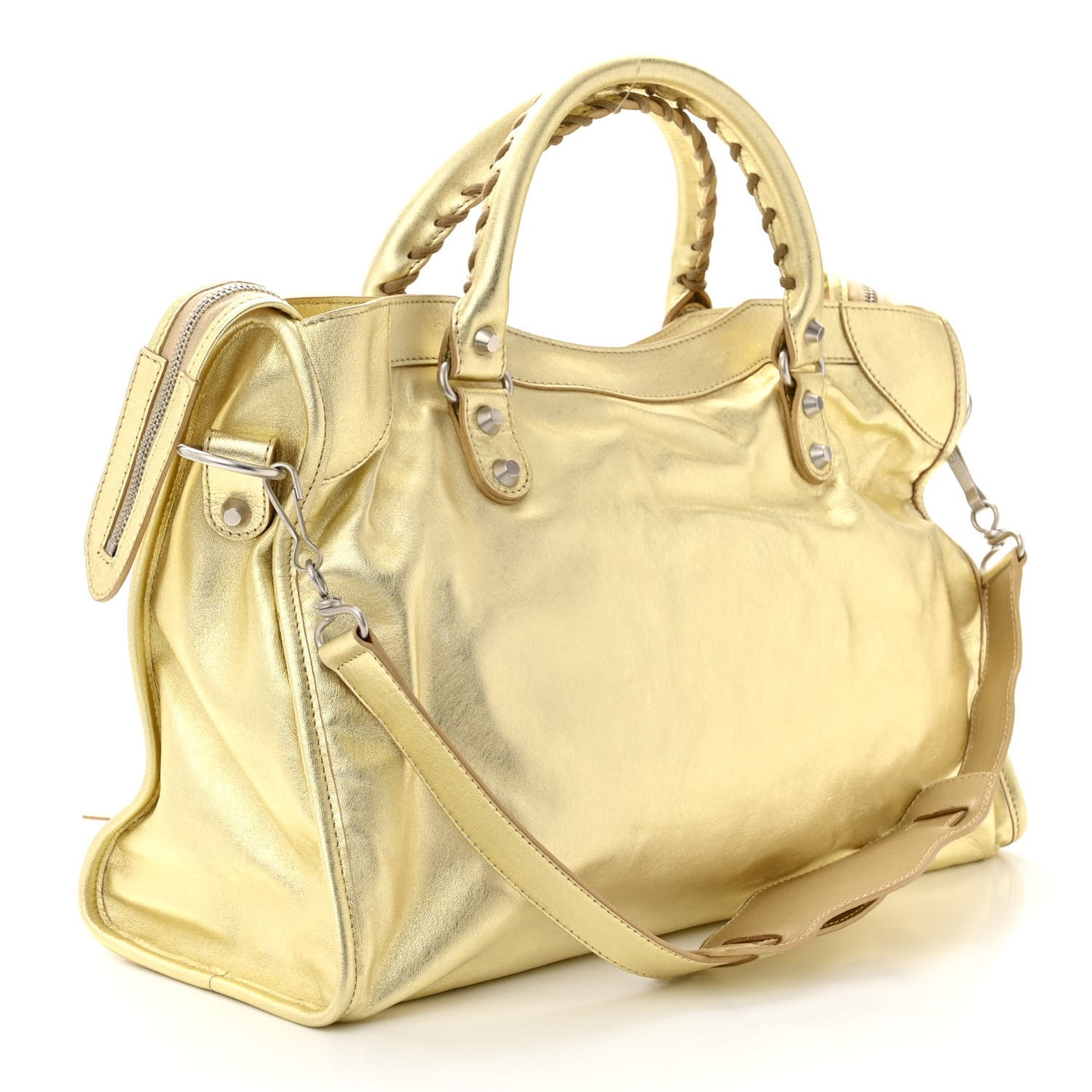 Laminated Agneau Classic Silver Hardware City Gold