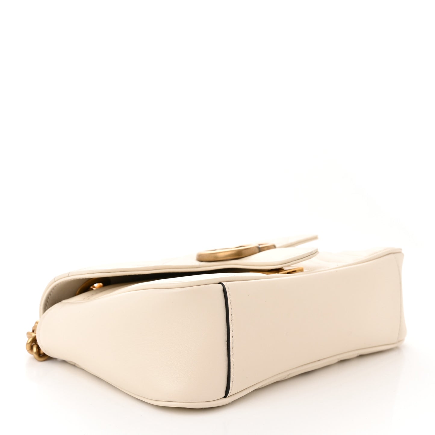 Calfskin Matelasse Mini GG Marmont Shoulder Bag White