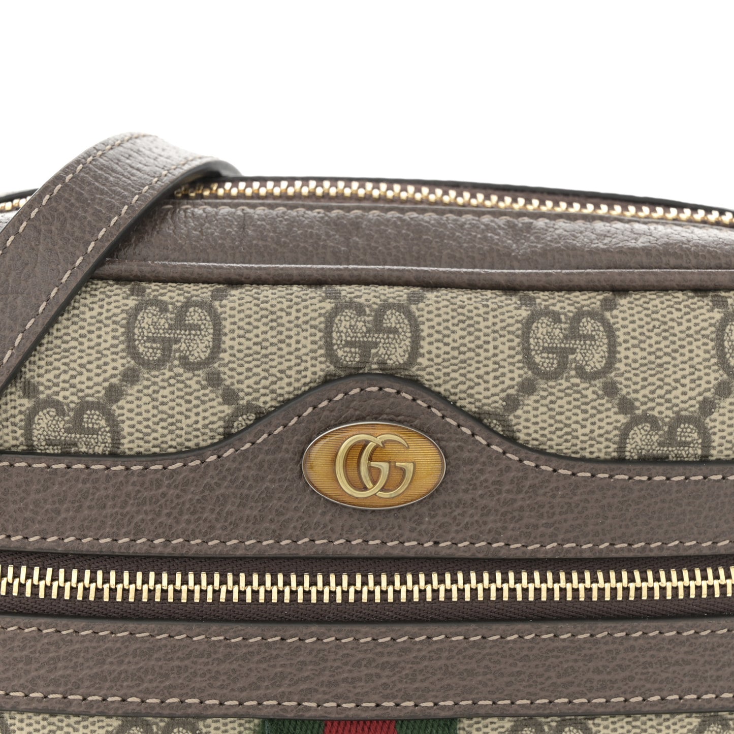 GG Supreme Monogram Web Mini Ophidia Shoulder Bag Brown