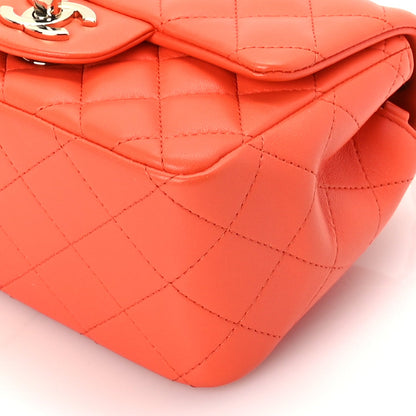 Chanel Lambskin Quilted Mini Square Flap Orange 10 of 10