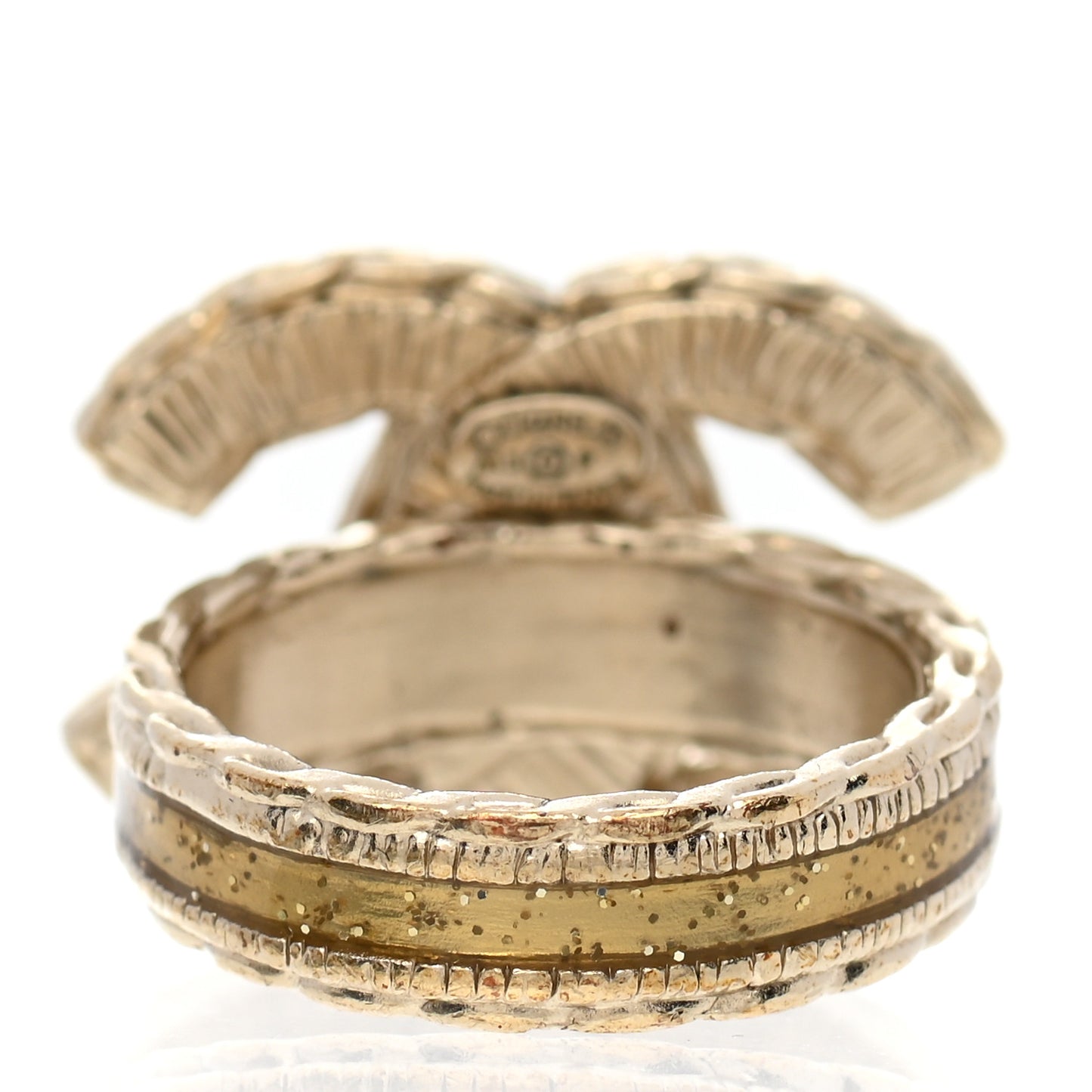 Glitter Enamel CC Ring 5 Gold