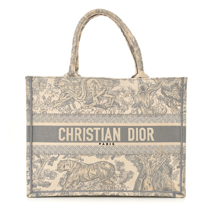 Christian Dior Canvas Embroidered Medium Dioriviera Toile De Jouy Book Tote Gray 1 of 7