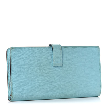 Hermes Epsom Bearn Gusset Wallet Bleu Atoll 3 of 15