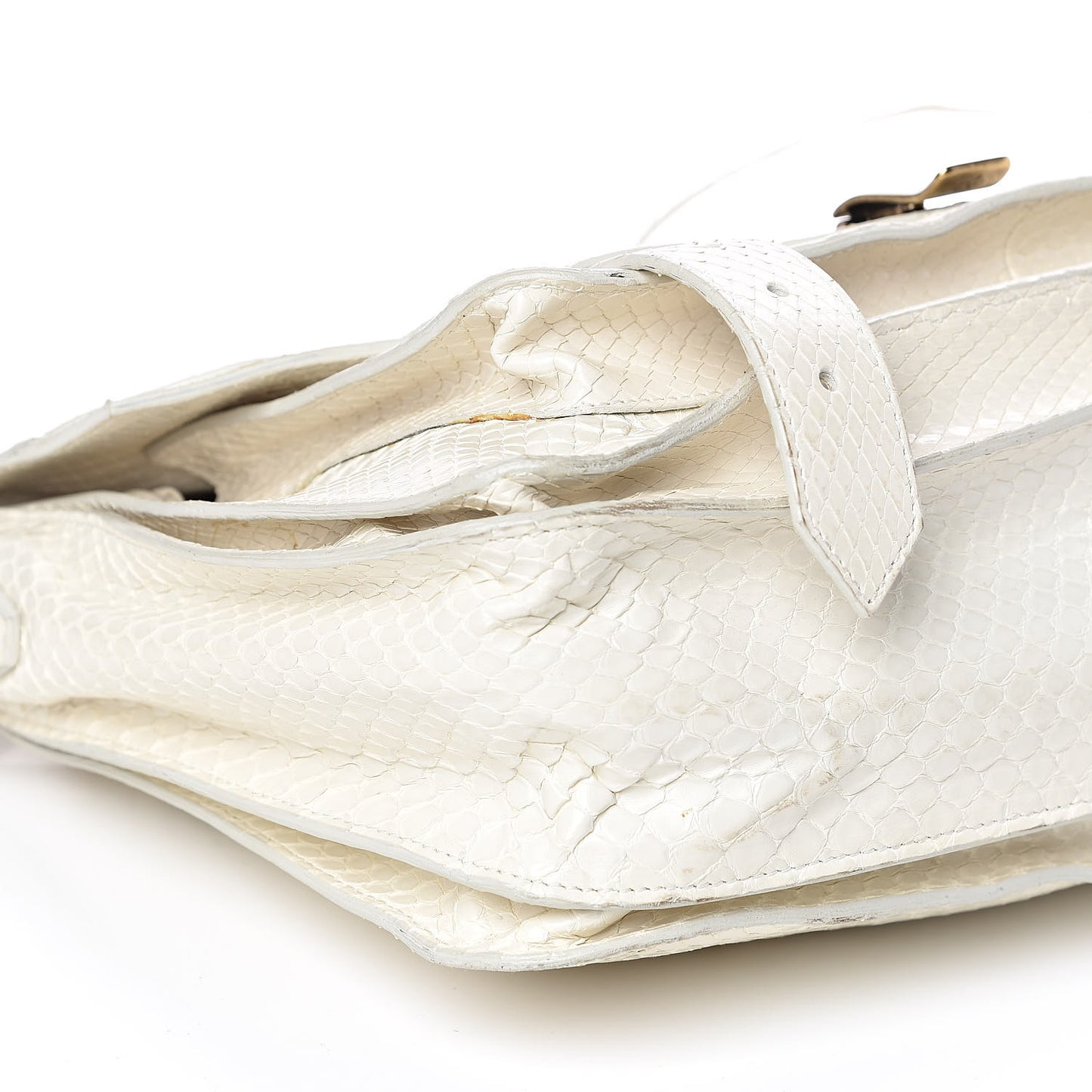 Snakeskin Calfskin Embossed Medium PS1 Satchel White