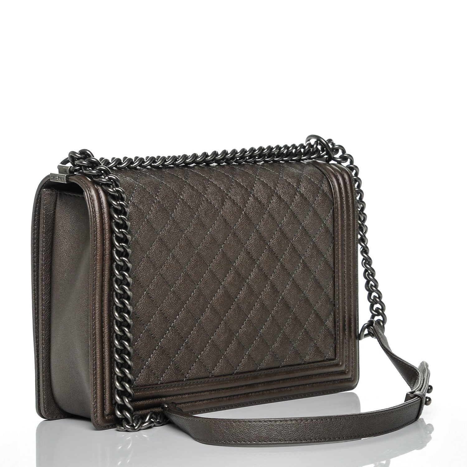 Chanel Calfskin Quilted Large Boy Flap Grey 3 of 7
