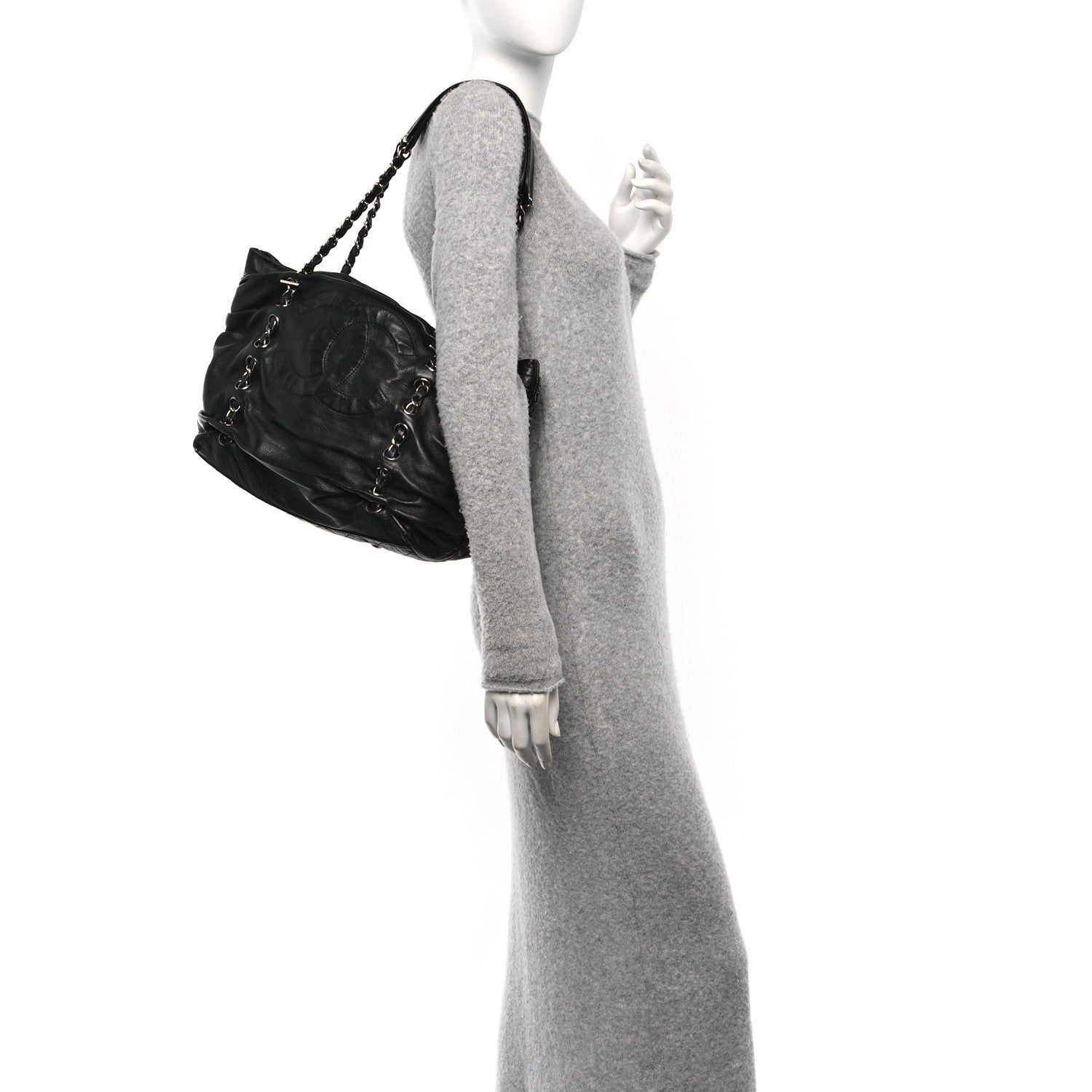 Chanel Lambskin Timeless Sharpei Chain Shoulder Bag Black 2 of 7