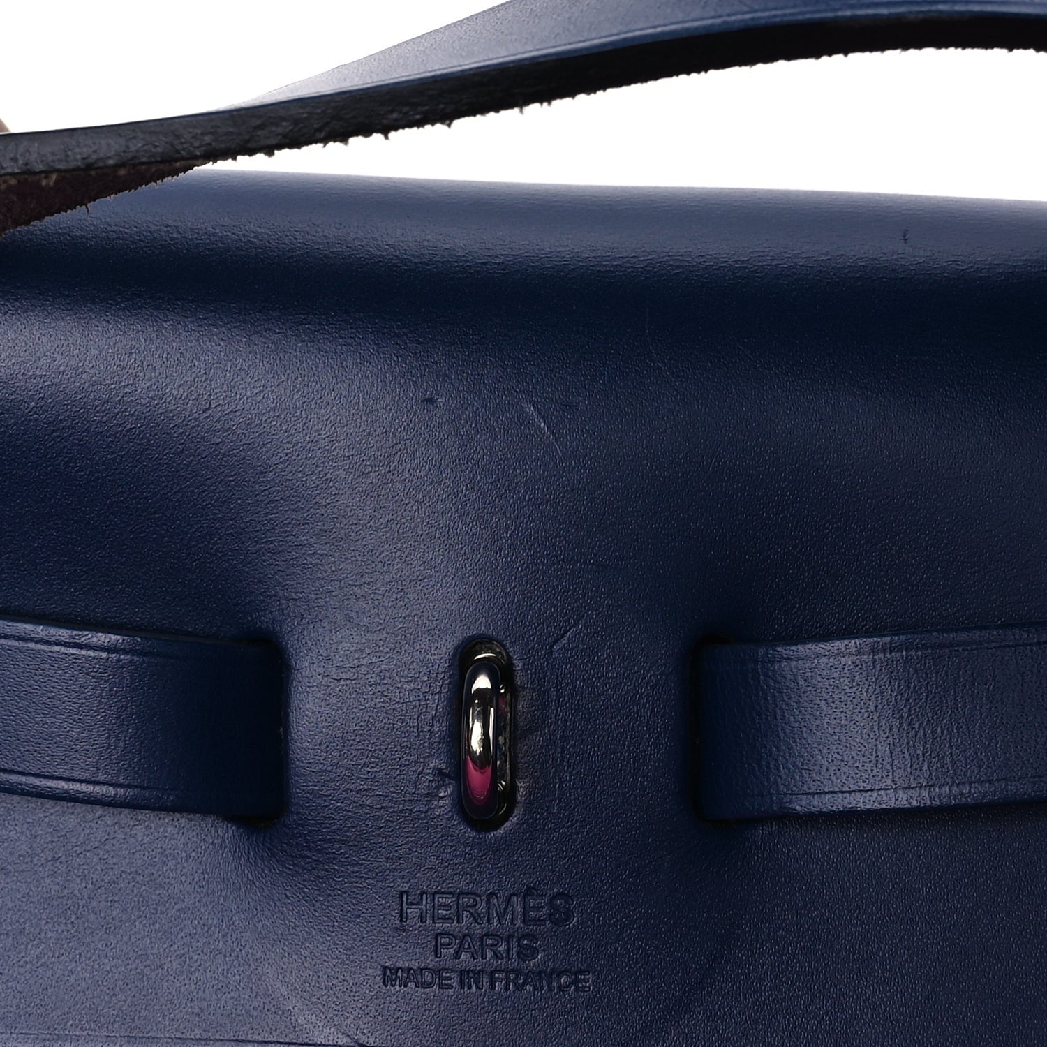 Hermes Vache Hunter Toile Officier Herbag Zip 31 PM  Magnolia Bleu Saphir 9 of 12