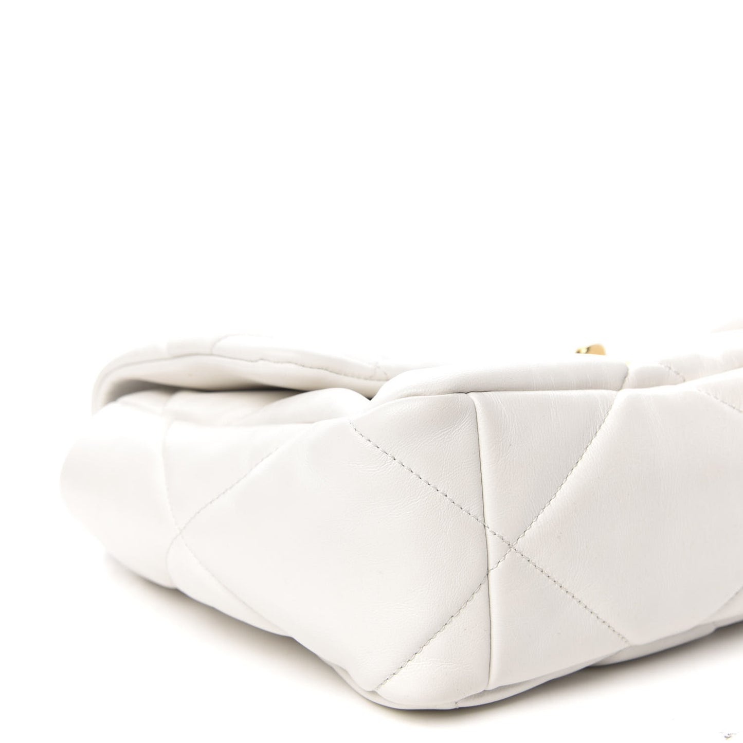 Goatskin Quilted Large 19 Flap White