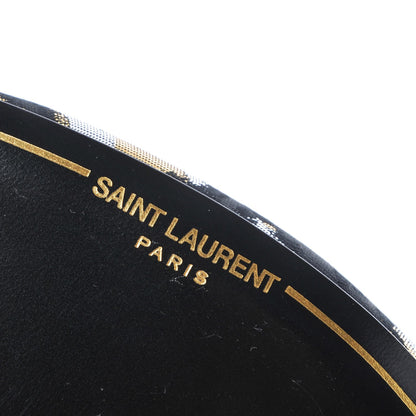 Saint Laurent Jacquard Leopard Print Smoking Loafers 37.5 Black 8 of 12