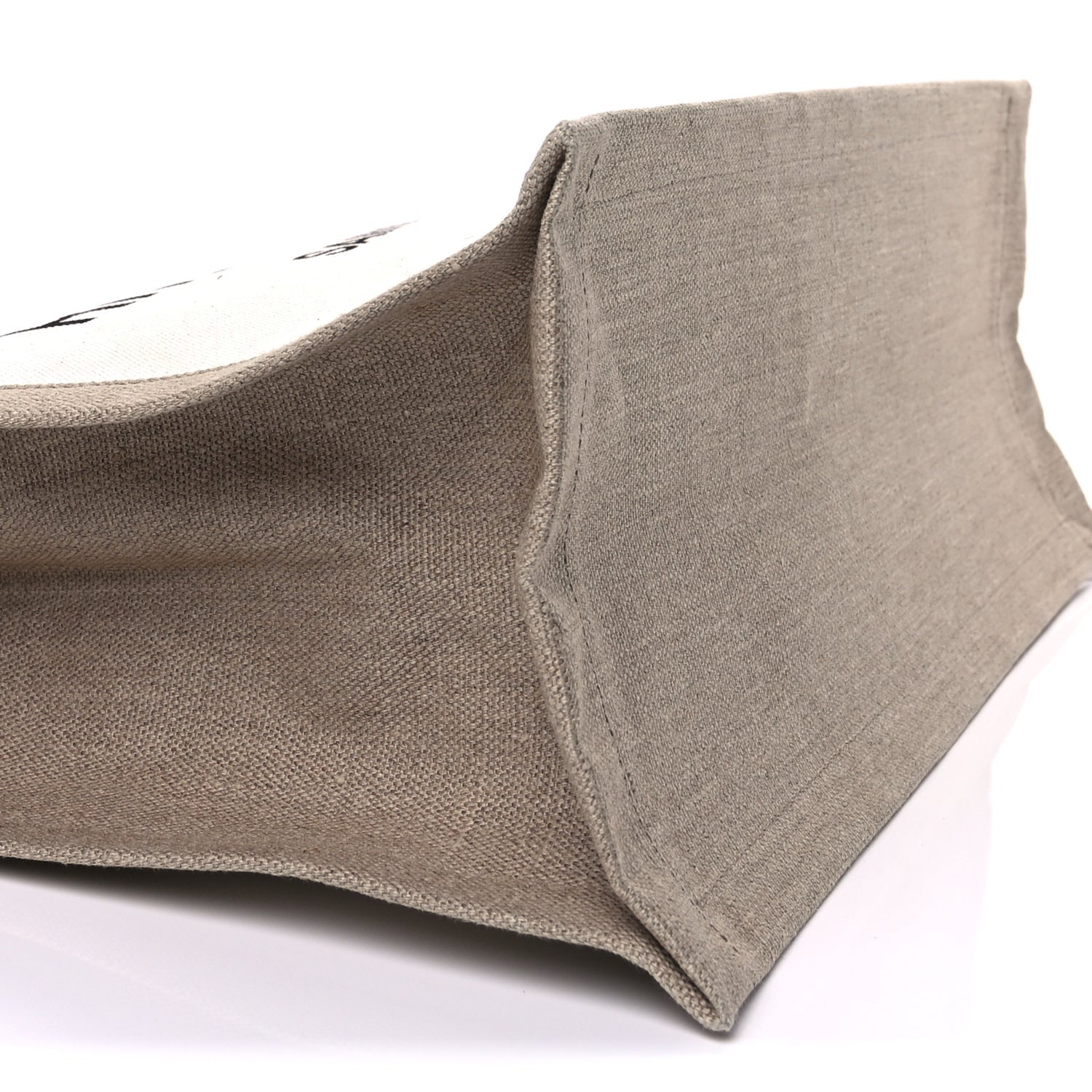 Saint Laurent Linen Calfskin Small Rive Gauche Tote  Greggio Natural 7 of 8