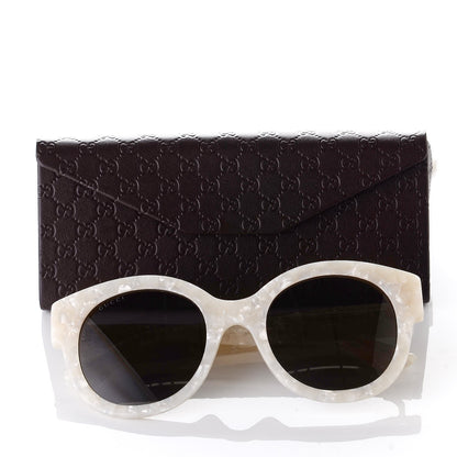 Gucci Round Frame GG Star Sunglasses GG0207S White 7 of 7