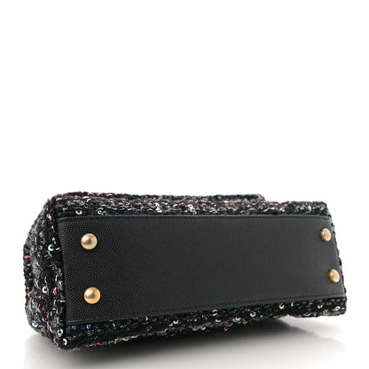 Chanel Tweed Sequin Mini Coco Handle Flap Black 4 of 7