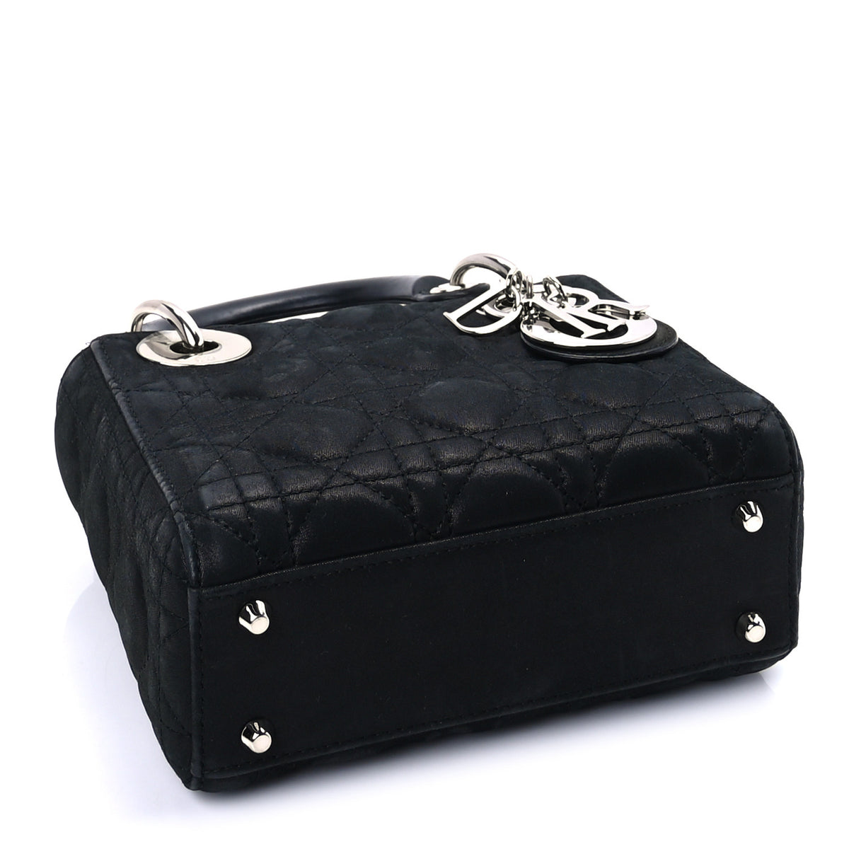 Christian Dior Metallic Lambskin Cannage Mini Lady Dior Black 3 of 8