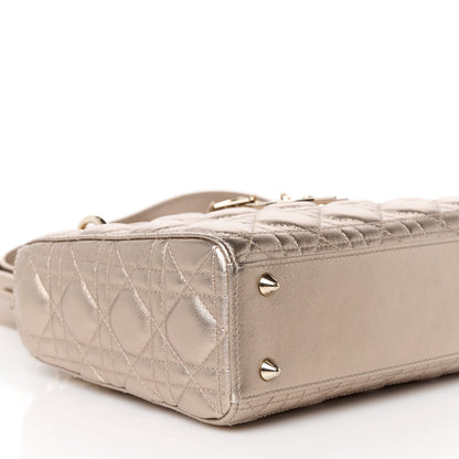 Christian Dior Metallic Lambskin Cannage Small My ABCDior Lady Dior Gold 9 of 10