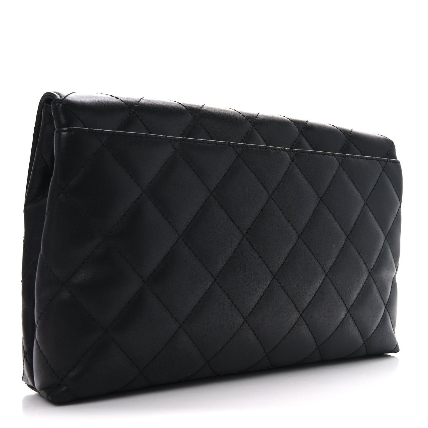 Lambskin Quilted Clutch Black