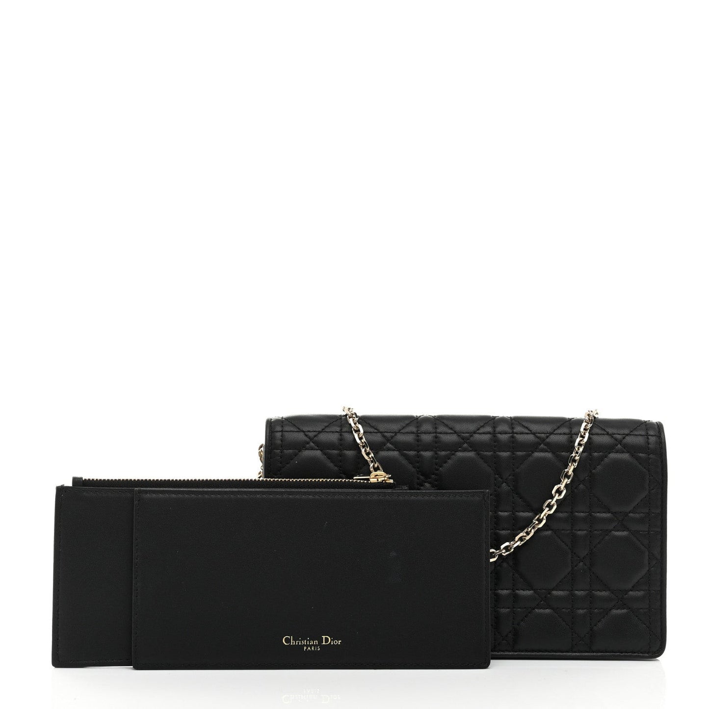 Lambskin Cannage Lady Dior Pouch Black