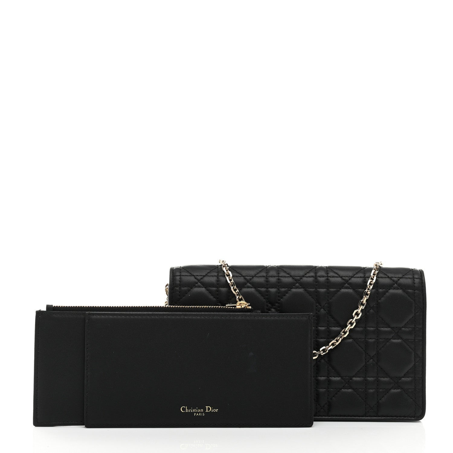 Christian Dior Lambskin Cannage Lady Dior Pouch Black 3 of 7