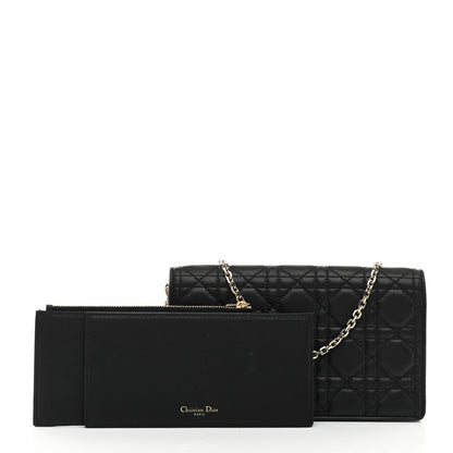 Christian Dior Lambskin Cannage Lady Dior Pouch Black 3 of 7