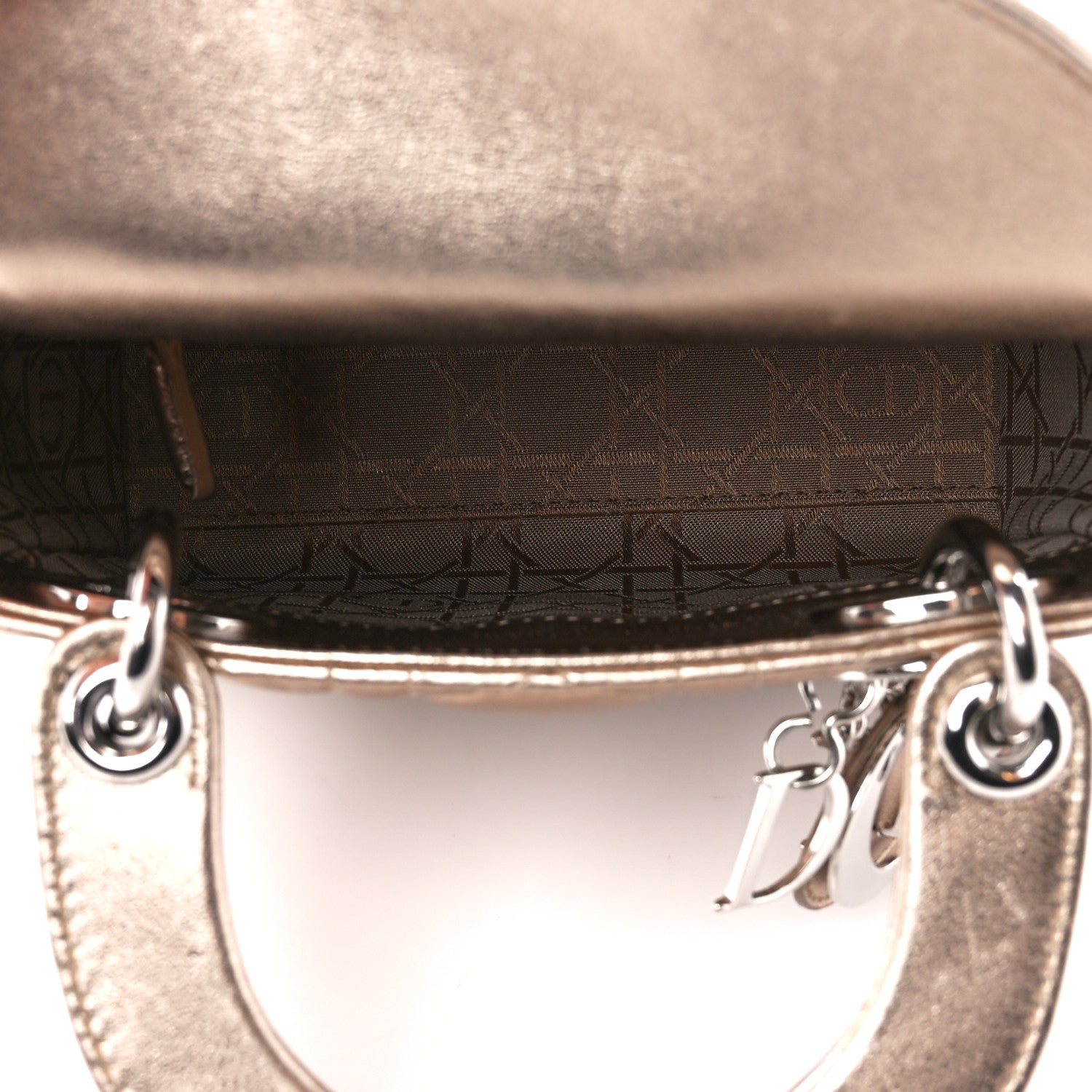 Christian Dior Metallic Lambskin Cannage Mini Lady Dior Gold 5 of 10