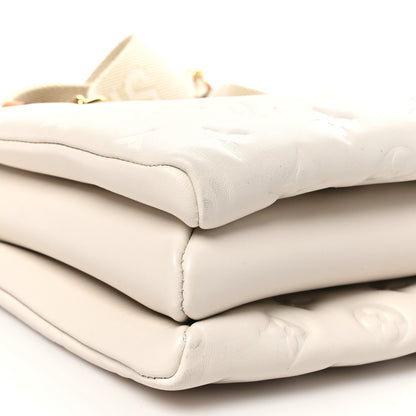 Louis Vuitton Lambskin Embossed Monogram Coussin PM Beige Cream 9 of 10