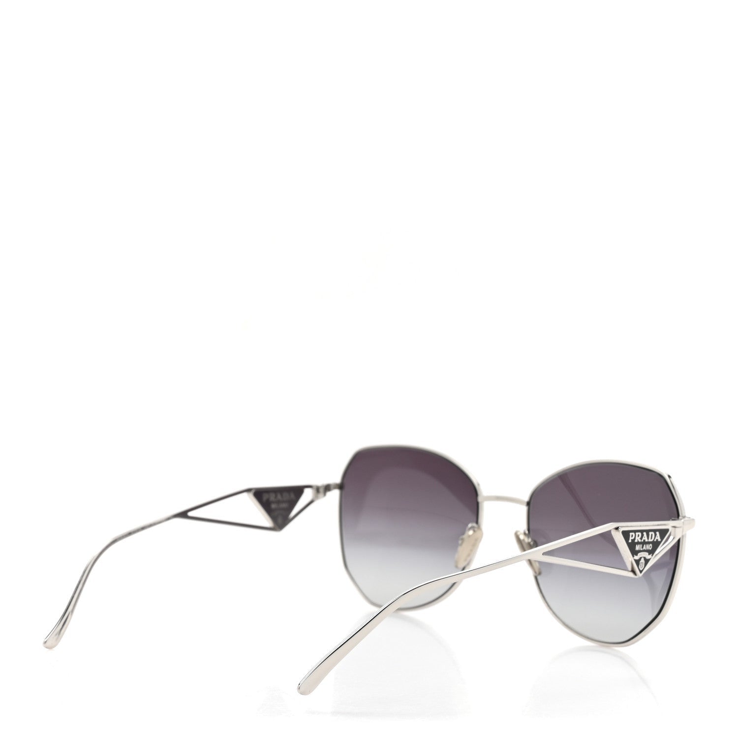 Prada Metal Symbole Triangle Logo Sunglasses SPR57Y Smoky Grey 4 of 7