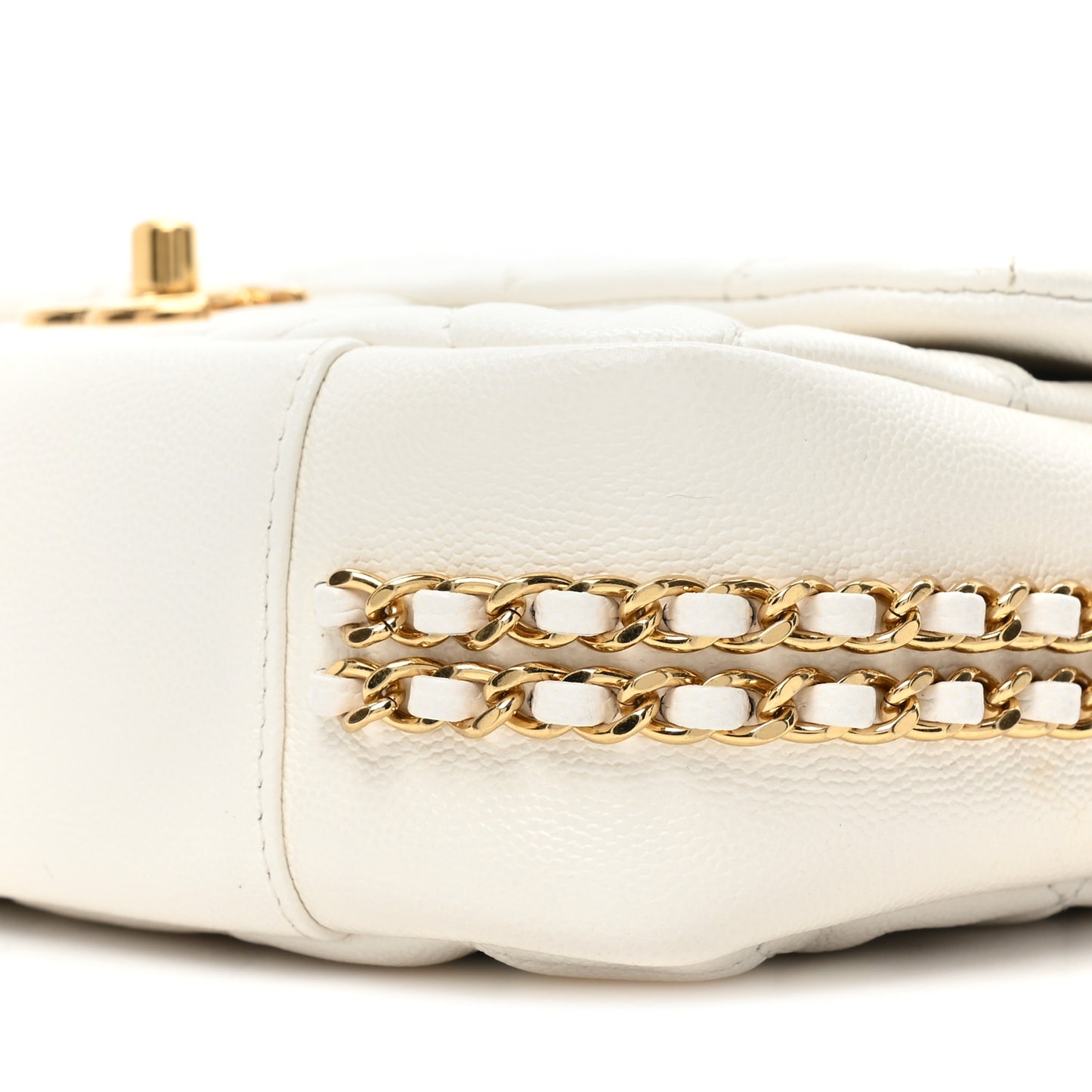 Caviar Quilted Small CC You Flap White