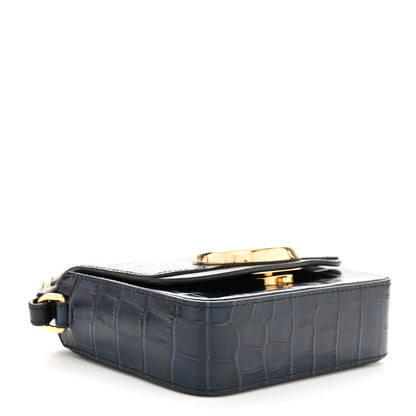 Chloe Calfskin Crocodile Embossed Mini C Double Carry Full Blue 4 of 10