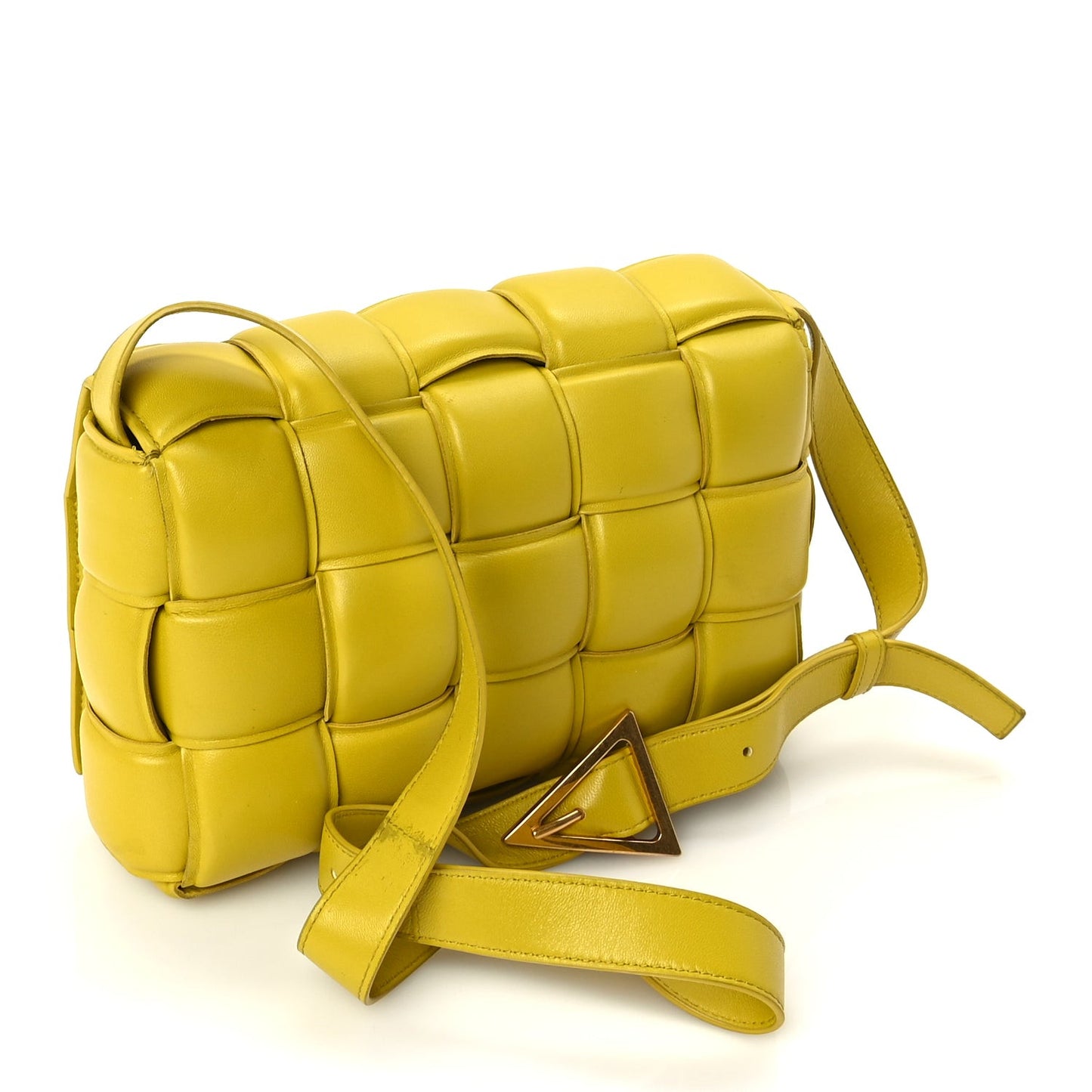 Nappa Maxi Intreccio Padded Cassette Crossbody Bag  Buttercup