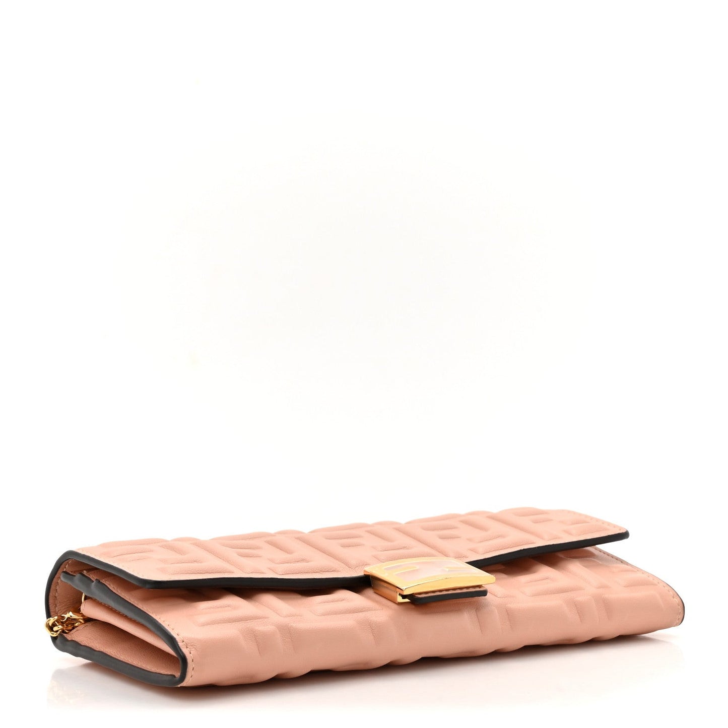 Nappa Matisse FF Embossed Continental Wallet On Chain Baby Pink