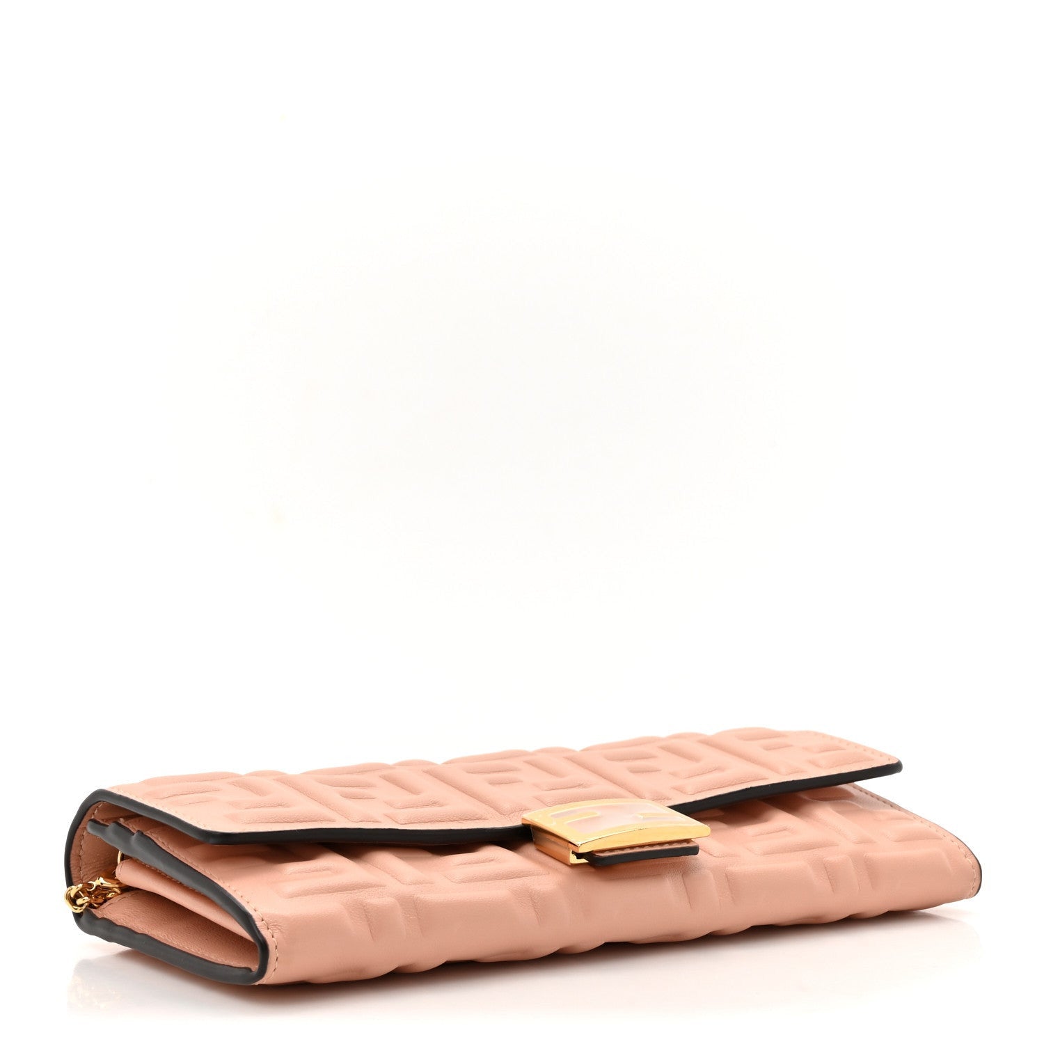 Fendi Nappa Matisse FF Embossed Continental Wallet On Chain Baby Pink 4 of 7