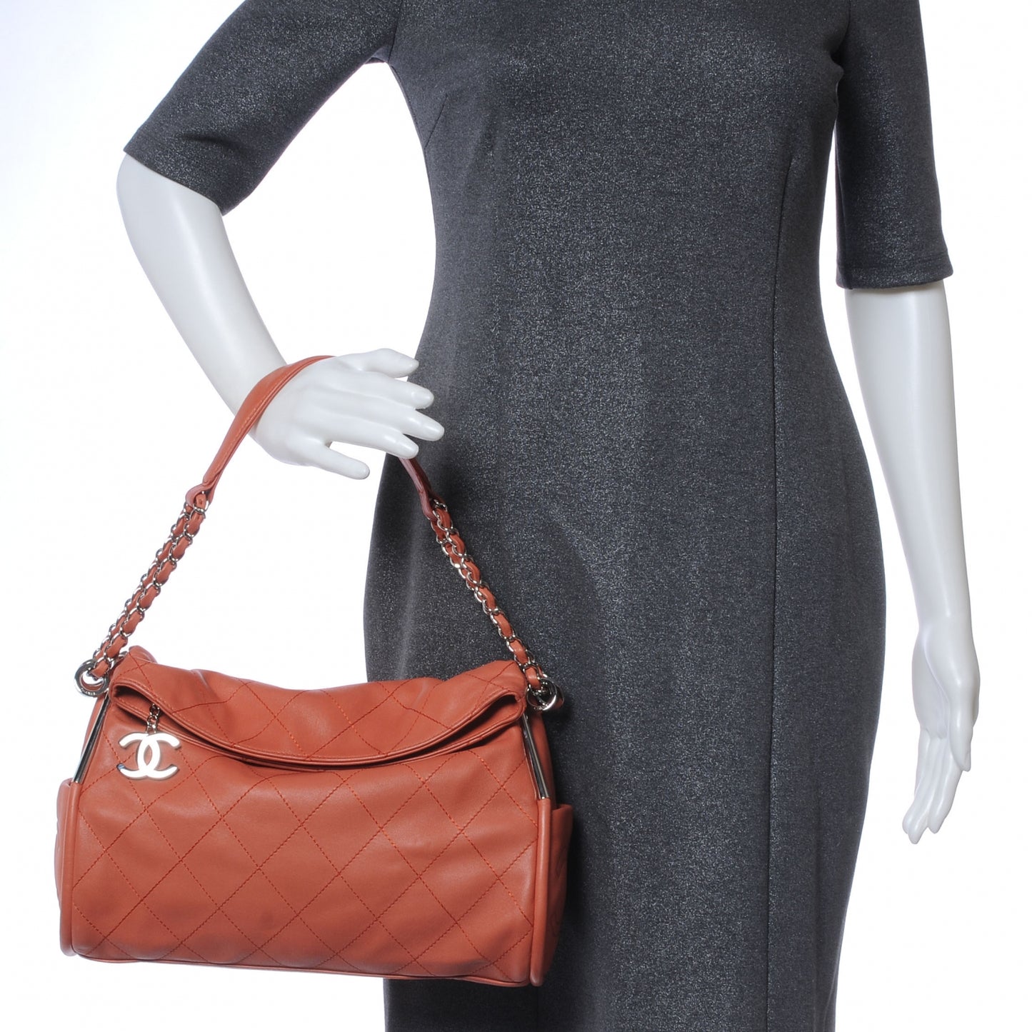 Lambskin Stitched Medium Ultimate Soft Tote Coral