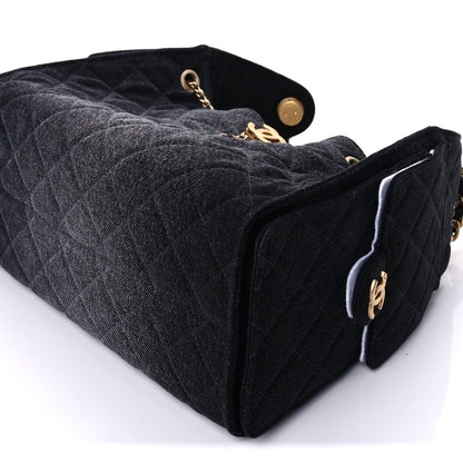 Chanel Washed Denim Quilted Small  25 Handbag  Black 9 of 9