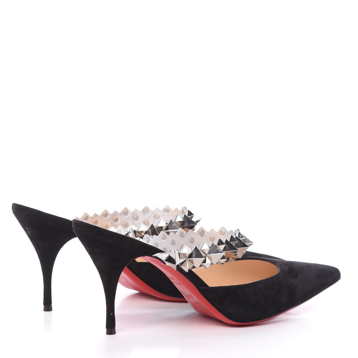 Christian Louboutin Veau Velours Specchio Planet Choc 80 Mule 40.5 Black 4 of 10