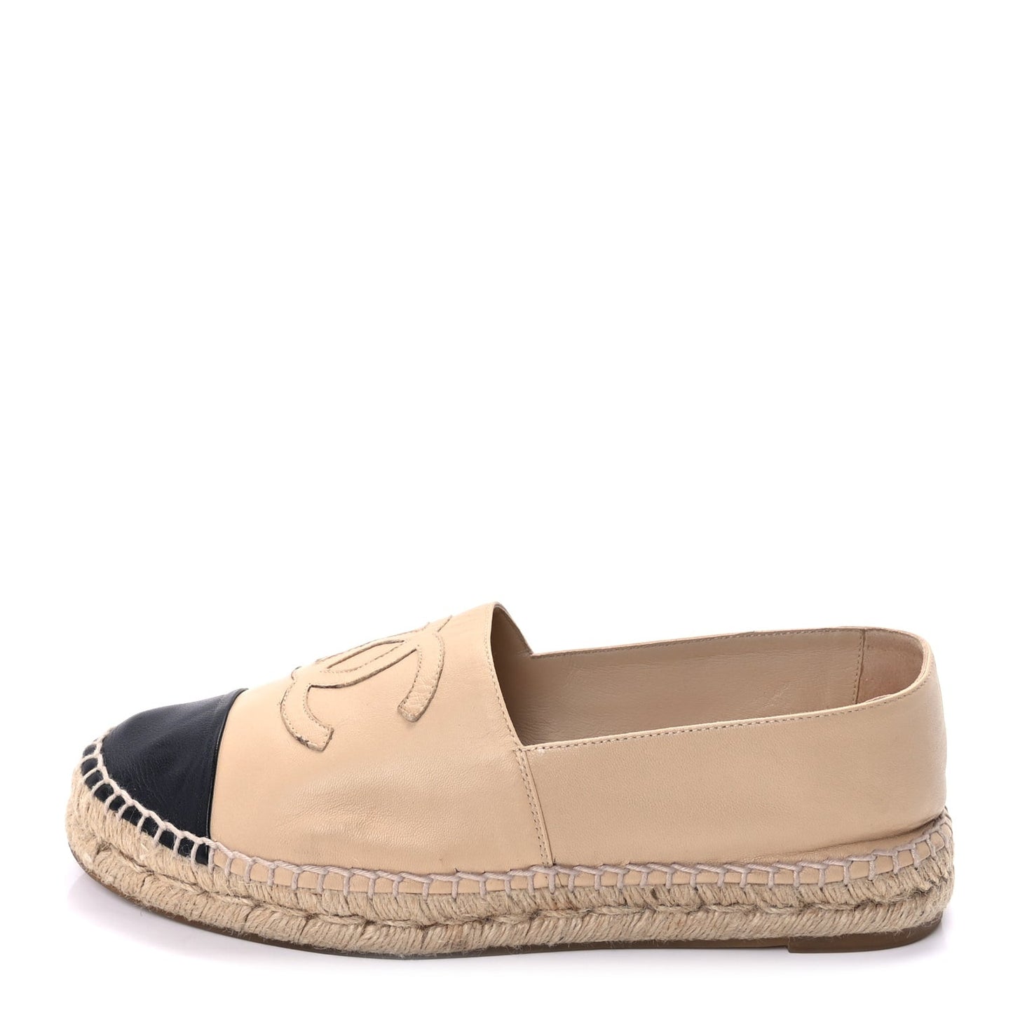 Lambskin CC Espadrilles 40 Beige Black