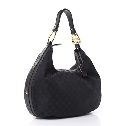 Gucci Monogram Medium Interlocking Hobo Black 3 of 10
