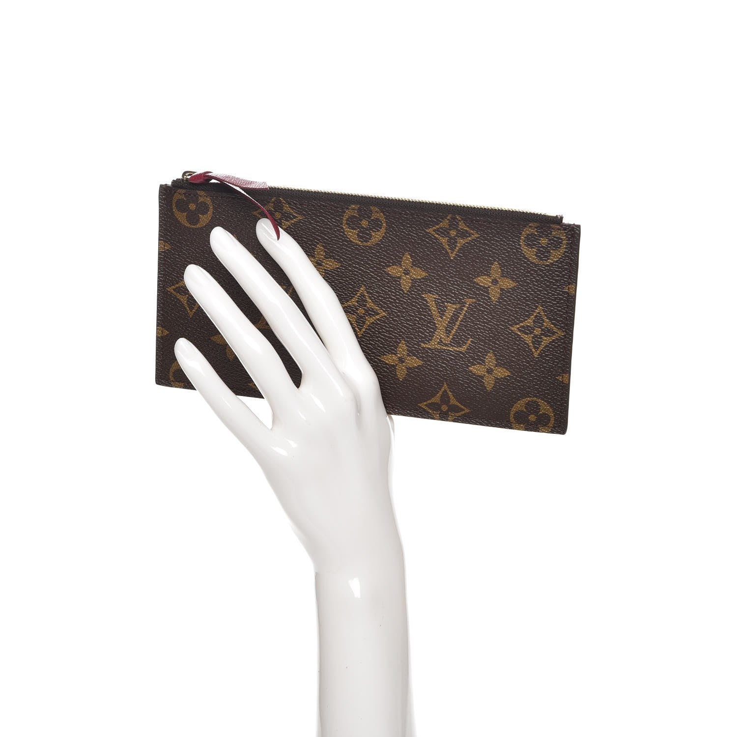 Louis Vuitton Monogram Felicie Chain Wallet Zippered Insert Fuchsia 2 of 6