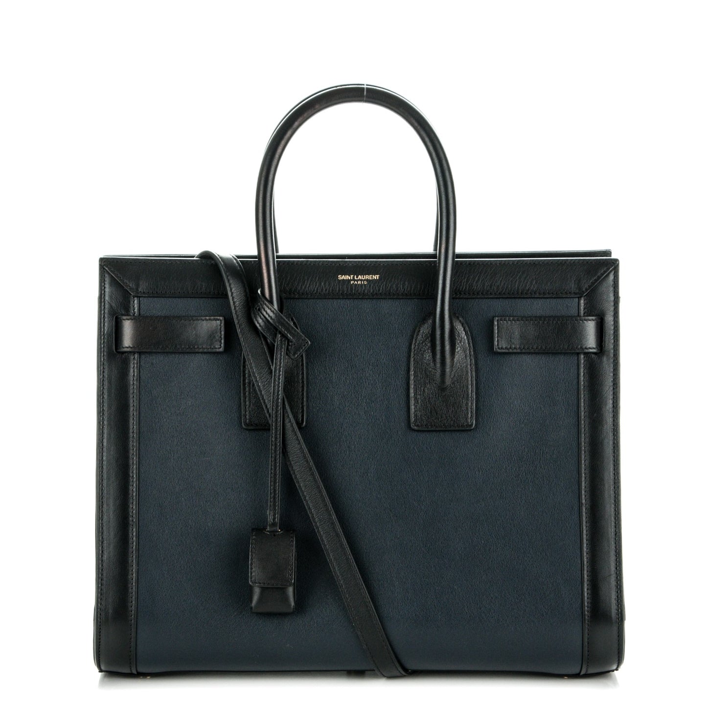 Calfskin Small Bi-Color Sac De Jour Marine Nero Black